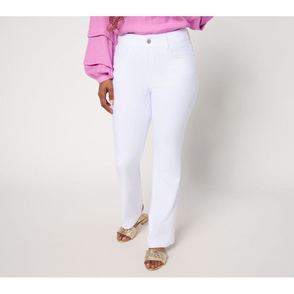 Truth + Style Women's Plus Sz Pants 18 Pocket Trouser White A691691
